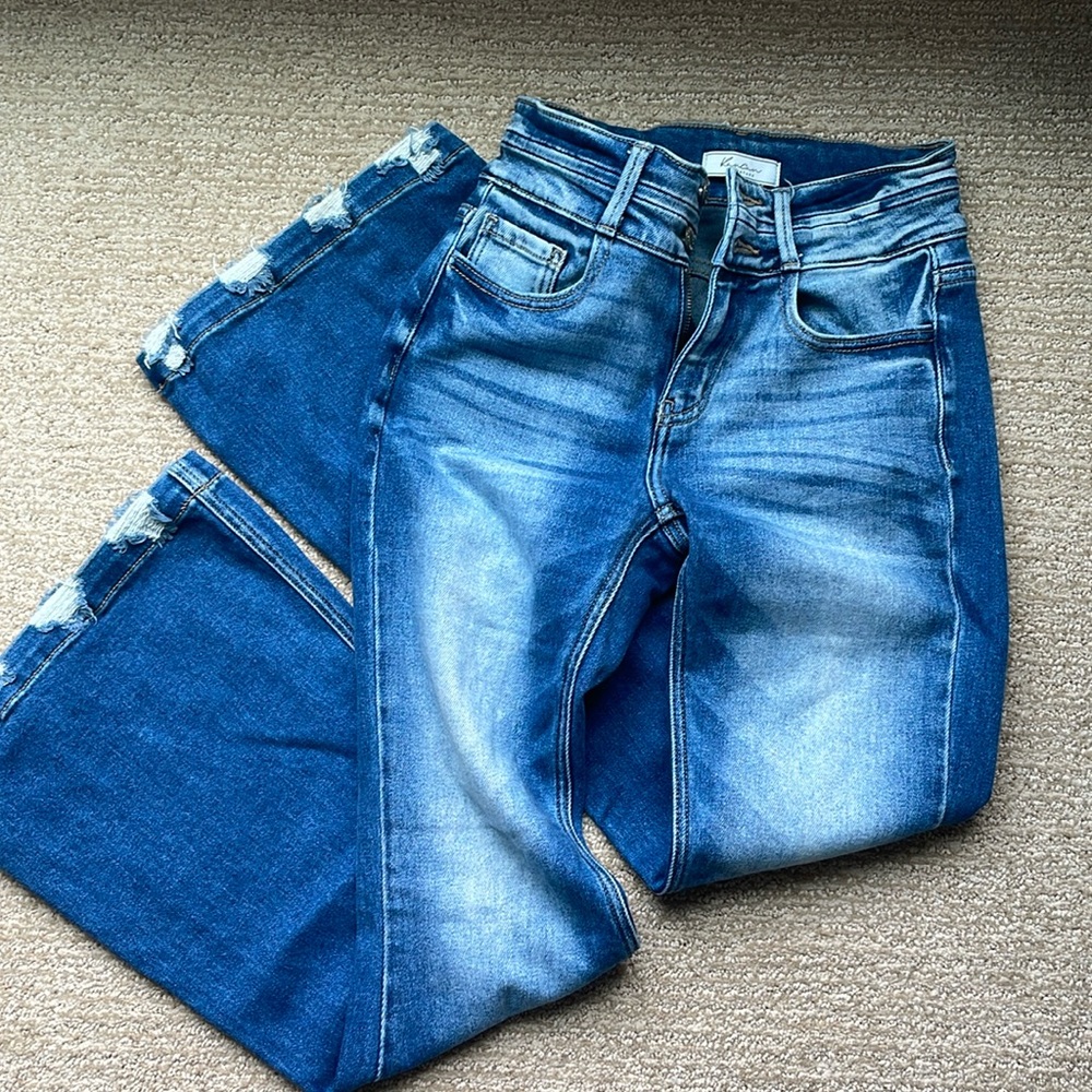 kancan signature high rise flare jeans